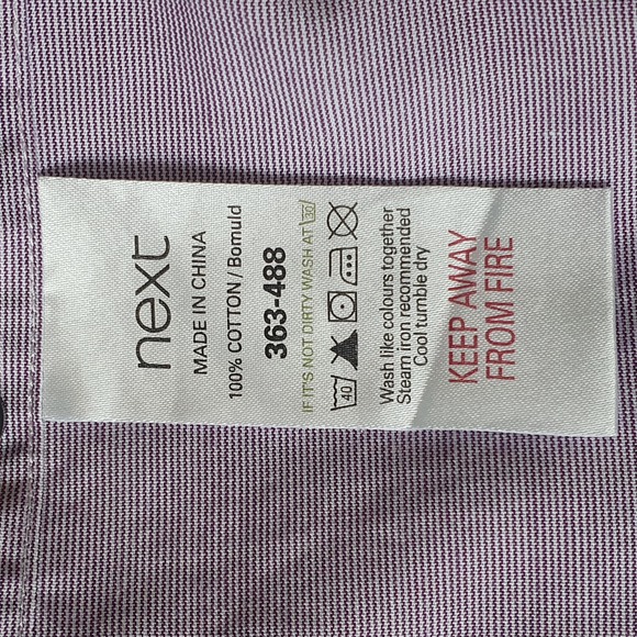 Chest 44" Collar 16" Purple Formal Tailored Cotton Shirt - Picture 6 of 7